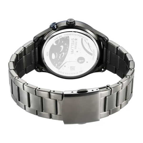 Titan Stellar Quartz Multifunction Blue Dial Stainless Steel Strap Watch for Men - Image 6