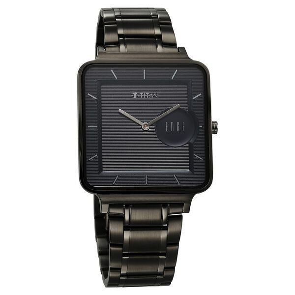 Titan Edge Quad Quartz Analog Blue Dial With Grey Stainless Steel Strap Watch For Men - Image 2