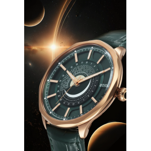 Titan Stellar Analog with Sun Moon Disc Green Dial Watch