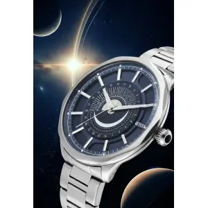Titan Stellar Sun Moon Disc Blue Dial Watch