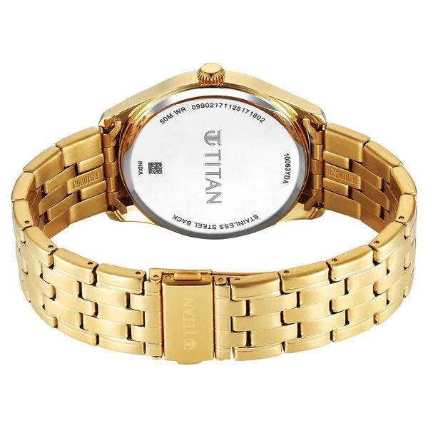 Titan Workwear Green Dial Rose Gold Stainless Steel Strap Analog Watch for Men - Image 5