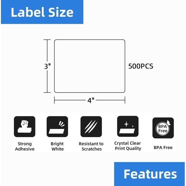 100mm x 75mm DT Thermal Label Roll | 750 Labels per Roll | Direct Thermal Sticker | Lumera Roll - Image 5