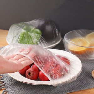 100pc Disposable Food Cover Elastic Plastic Wrap Food-grade PE Fresh-keeping Film Bag Thickened Disposable Bowl Cover