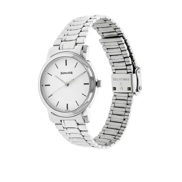 Sonata White Dial Analog Watch for Men 1013SM01 - Image 2