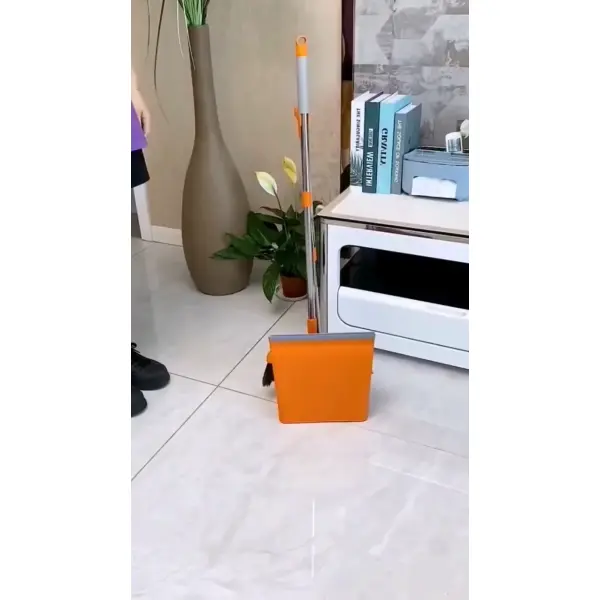 Standing Foldable Rotating Floor Cleaning Household Broom Dustpan Set - Image 3
