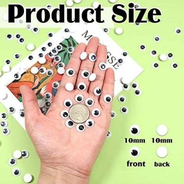 10mm Plastic Wiggle Googly Eyes 10 piece packet - Image 3