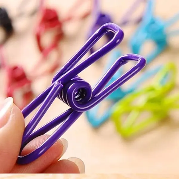 10Pcs 2 Inch Multicolor Clothes Hanging Clips, PVC Coating High Elasticity Strength Steel Clothes Pins, Food Clips and Bag Clips(Heavy Pins) - Image 4