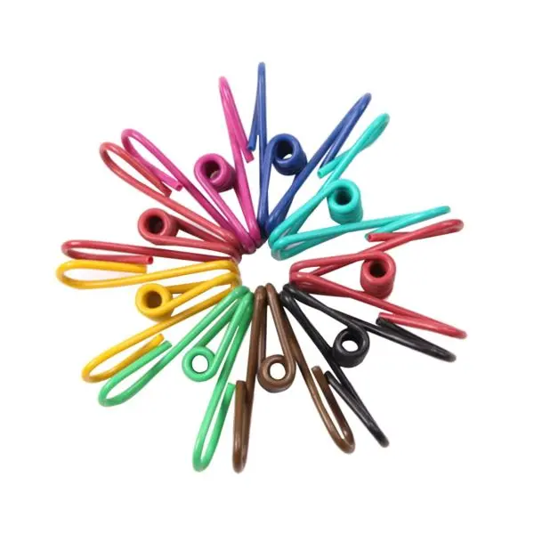 10Pcs 2 Inch Multicolor Clothes Hanging Clips, PVC Coating High Elasticity Strength Steel Clothes Pins, Food Clips and Bag Clips(Heavy Pins) - Image 5