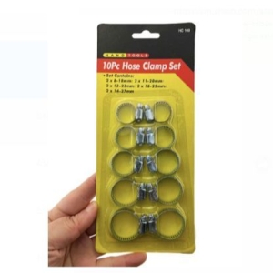 10pcs/Set Carbon Steel Hose Clamp Set, Simple Hose Clamp Kit For Home | Stainless Steel 10 Pcs Hose Clamp Set