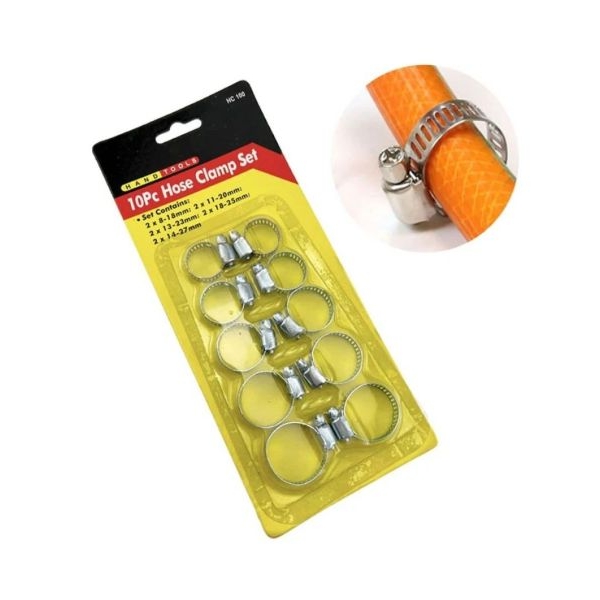 10pcs/Set Carbon Steel Hose Clamp Set, Simple Hose Clamp Kit For Home | Stainless Steel 10 Pcs Hose Clamp Set - Image 5