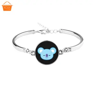 KOJA BTS KPOP BT21 Unisex Metal Bangle Bracelet 2