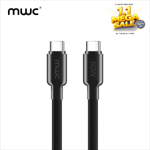 MWC Quantum QCC60 Data Cable | USB-C to USB-C Ultra-Premium Quality Cable | 60W High Speed Charging Cable |  40000+ Bend Lifespan | Fireproof & Burning Retardi, Silicon Gel Material