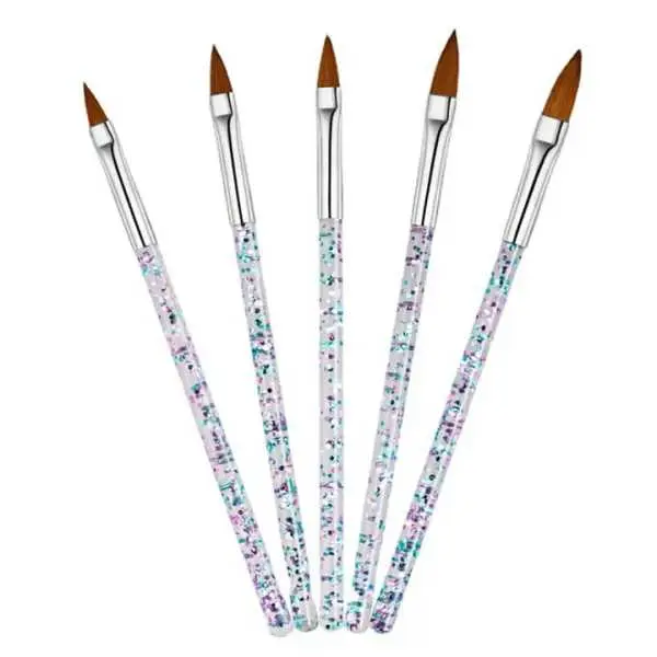 Crystal Design Carved Nail Art Pen Set Nail Technician Acrylic Nail Design Brush Beauty Artist Pen 5 Pcs Set - Image 4
