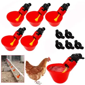 12 Pcs Red Coop Drinker Full Automatic Easy To Clean And Long Lasting