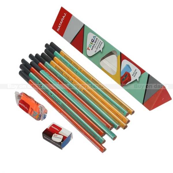 12 Set Of Natraj Triga Extra Dark 2B Pencils - Image 3