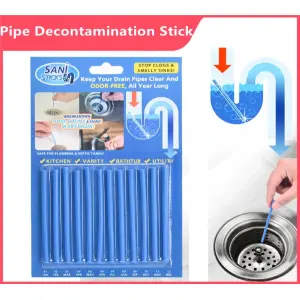 12/set Sani Sticks Oil Decontamination Kitchen Toilet Bathtub Drain Cleaner Sewer Cleaning Rod Convenient Kitchen Accessories