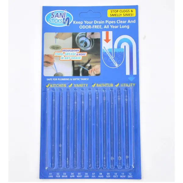 12/set Sani Sticks Oil Decontamination Kitchen Toilet Bathtub Drain Cleaner Sewer Cleaning Rod Convenient Kitchen Accessories - Image 5