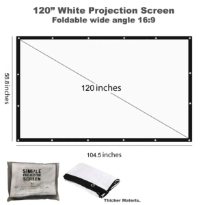 120 Inch Indoor Outdoor Dual Front Portable Projector Screen