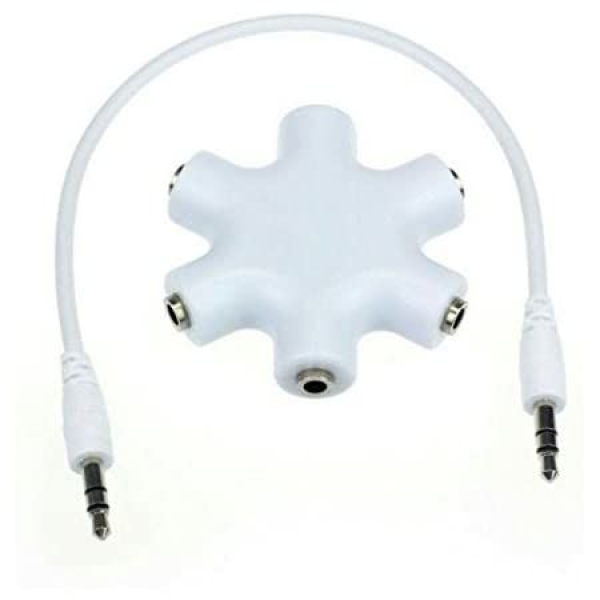 3.5mm Headphone Jack Splitter 3.5 Audio 5 Way 6 Port Female Connector Adapter Audio Earbuds Earphones Plug with 3.5mm Stereo Cable - Image 2