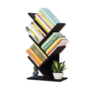 Bookshelf Desk Creative Study Bookcase Tree Shaped Furniture Decor Book Rack Multi-Grid Storage Wooden Display Shelf