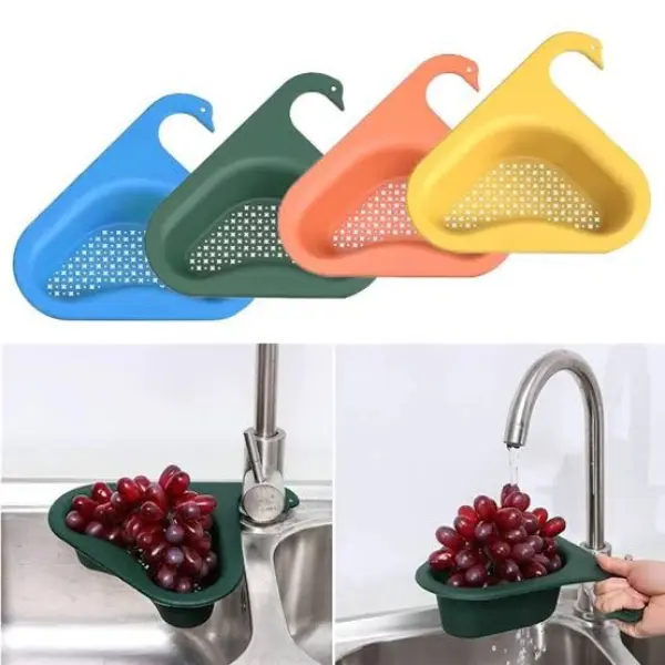 Swan Shape Drain Basket for Kitchen Sink, Corner Kitchen Sink Strainer Basket - Image 2