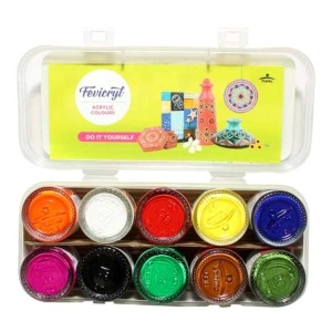 Fevicryl Acrylic Colors, Sunflower Kit, 10 Shades