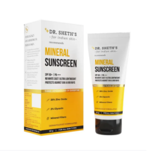 Dr. Sheth''s Mineral Sunscreen with SPF 50+ & PA+++ 50gm