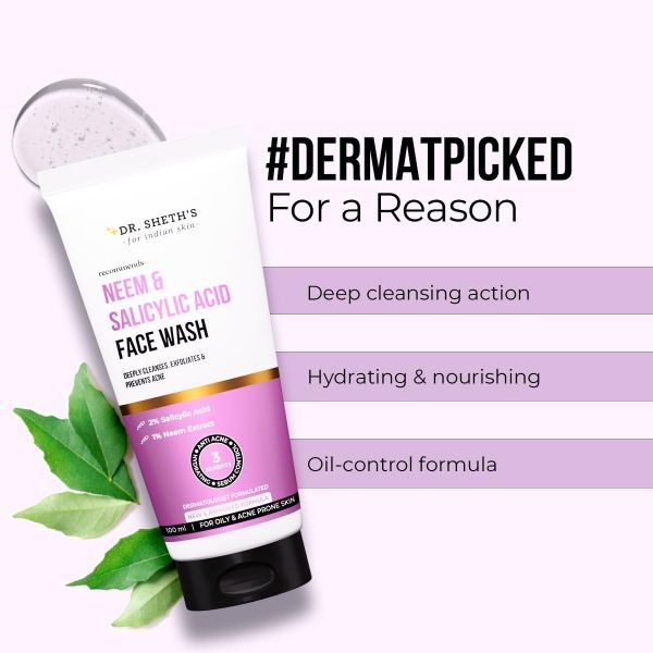 Dr. Sheth’s Neem & Salicylic Acid Face Wash - 100G - Image 4