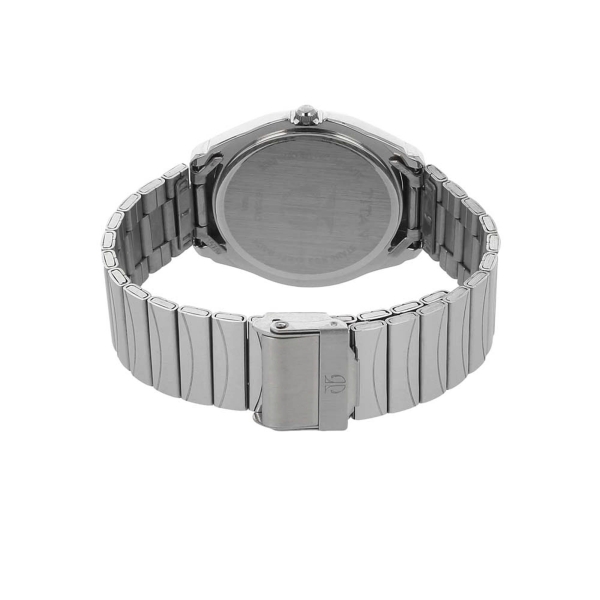 Titan Quartz Analog with Day and Date Black Dial Stainless Steel Strap Watch for Men - Image 4