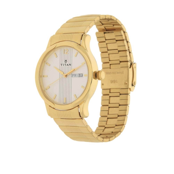 Titan Silver Dial Analog with Day and Date Stainless Steel Strap watch for Men - Image 2
