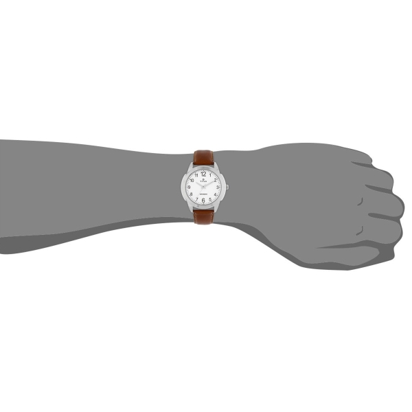 Titan Quartz Analog White Dial Leather Strap Watch for Men - Image 5