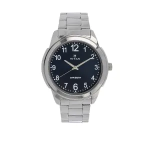 Titan Analog Blue Dial Stainless Steel Strap watch for Men