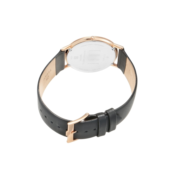 Titan Edge Quartz Anthracite Dial Leather Strap Watch for Men - Image 8