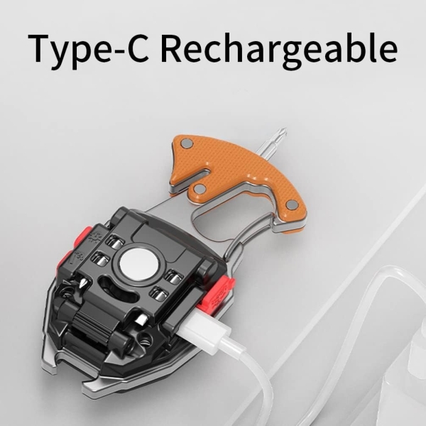 1600 Lumens Rechargeable Multi-Function Keychain Work Light with Electric Lighter, Seat Belt Cutter, Screwdriver, & Whistle - Image 9