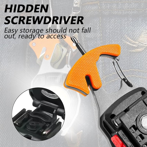 1600 Lumens Rechargeable Multi-Function Keychain Work Light with Electric Lighter, Seat Belt Cutter, Screwdriver, & Whistle - Image 4