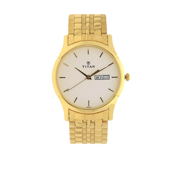 Titan Quartz Analog with Day and Date Silver Dial Stainless Steel Strap Watch for Men - Image 2
