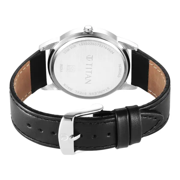 Titan Karishma Zing Strap Material Leather Dial Colour Black 1638SL02 - Image 3