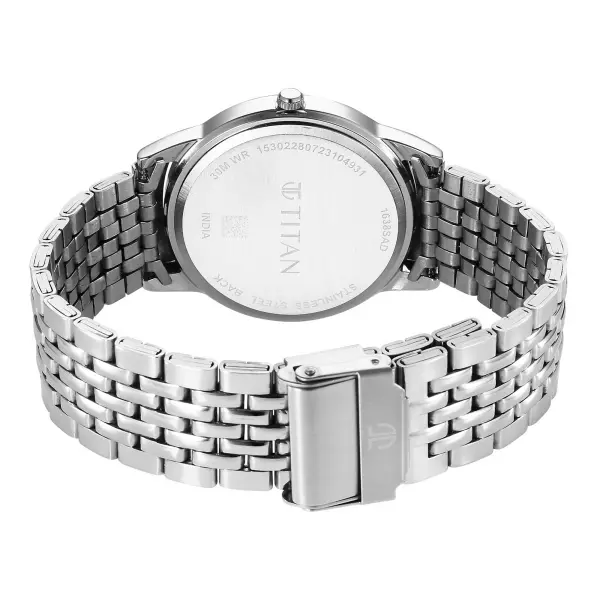 Titan Karishma Zing Quartz Analog Blue Dial Stainless Steel Strap Watch for Men - Image 3