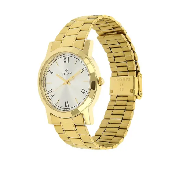 Titan Quartz Analog Silver Dial Stainless Steel Strap Watch for Men - Image 2