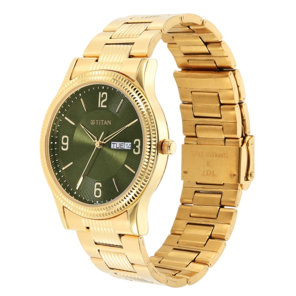 Titan Karishma Green Dial Analog Stainless Steel Strap watch for Men - Image 3