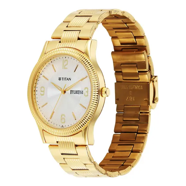 Titan Silver White Dial Alog Watch for Men (1650YM11) - Image 3