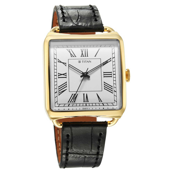 Titan Retro Revive Quartz Analog White Dial Leather Strap for Men - Image 2