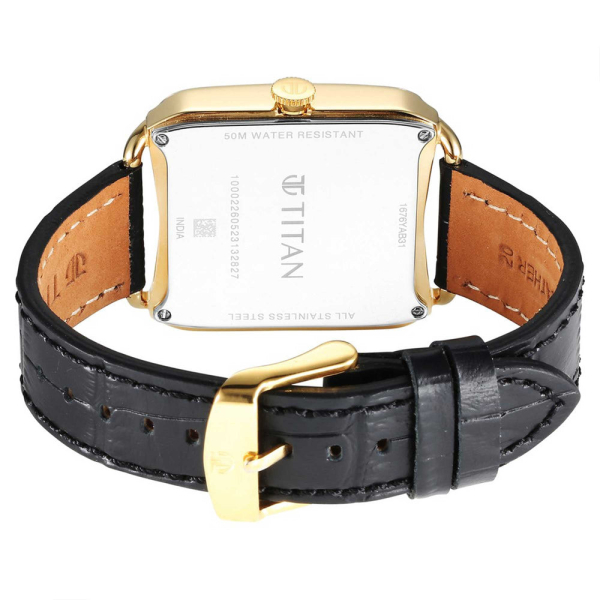 Titan Retro Revive Quartz Analog White Dial Leather Strap for Men - Image 5