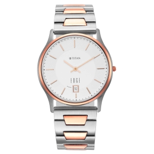 Edge Metal Silver Dial Leather Strap Watch 1683KM01
