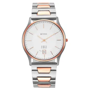Edge Metal Silver Dial Leather Strap Watch 1683KM01