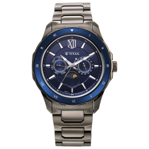 Titan Regalia Blue Dial Grey Metal Strap Multifunction Watch for Men