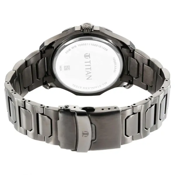 Titan Regalia Blue Dial Grey Metal Strap Multifunction Watch for Men - Image 5