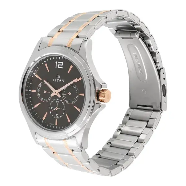 Titan Workwear Brown Dial Multi Stainless Steel Strap watch for Men - Image 2