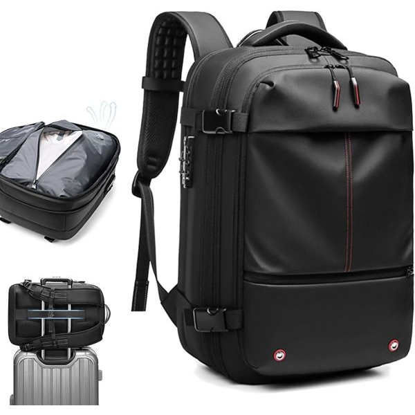 Vacpack Backpack, 60L Expandable Backpack with Vacuum Compression, Water Resistant, Anti Theft Vacpack Travel Vacuum Backpack (Black - Image 5