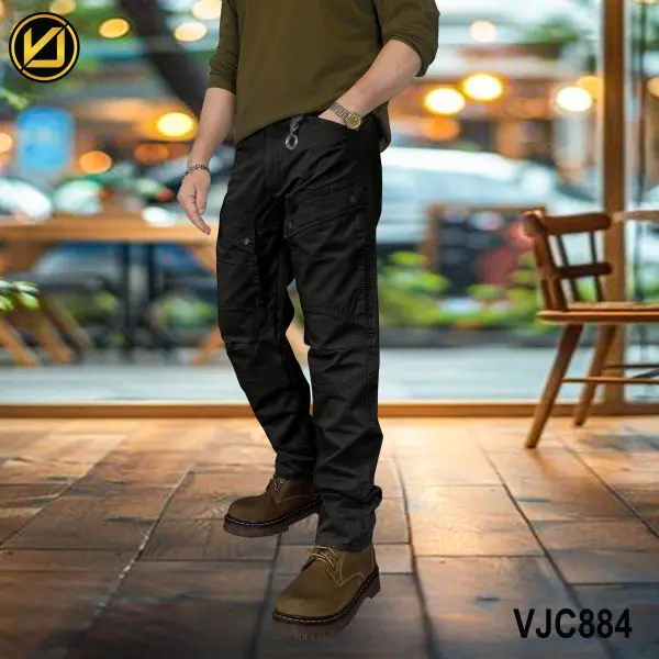 VIRJEANS (VJC884) Front Cargo Box Pant For Men- Black - Image 5